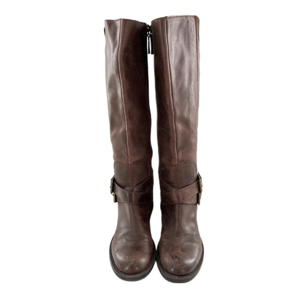 Enzo Angiolini womens boots size 8 brown leather knee high riding western - Picture 2 of 16